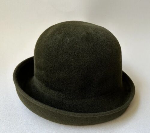 Eric Javits NY Women's Green Wool Velvet Hat Hand Blocked & Trimmed One Size - Afbeelding 1 van 10