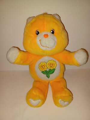 Care Bears 2004 Friend Bear Plush 11  Orange Squeeze Talk & Hug Sunflowers