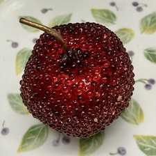 Artificial Fruit Fake Food Beautiful BEADED  RED APPLE Display Movie PROP FFBA