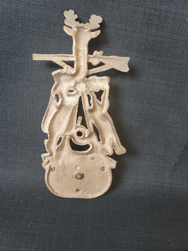 Antique Cast Gilt Bronze Match Holder Hunting Theme - Picture 4 of 7