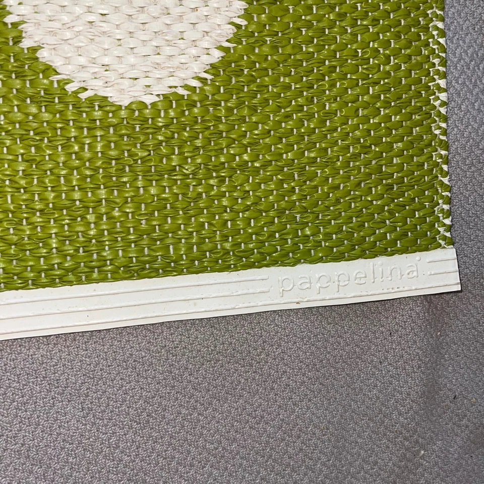 Alfombra Pappelino Reversible Verde Blanco Grandes Círculos PVC Poliéster Diseño Vera Nueva Foto 4 de 4