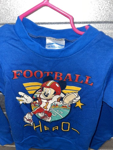 Disney Mickey Mouse Camp Sweatshirt Vintage 80s-90s blue size 4 (WTF6)z - Picture 2 of 2