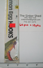 10 Packs Of 6 - Danielson Salmon Egg Snelled Hooks - size #14