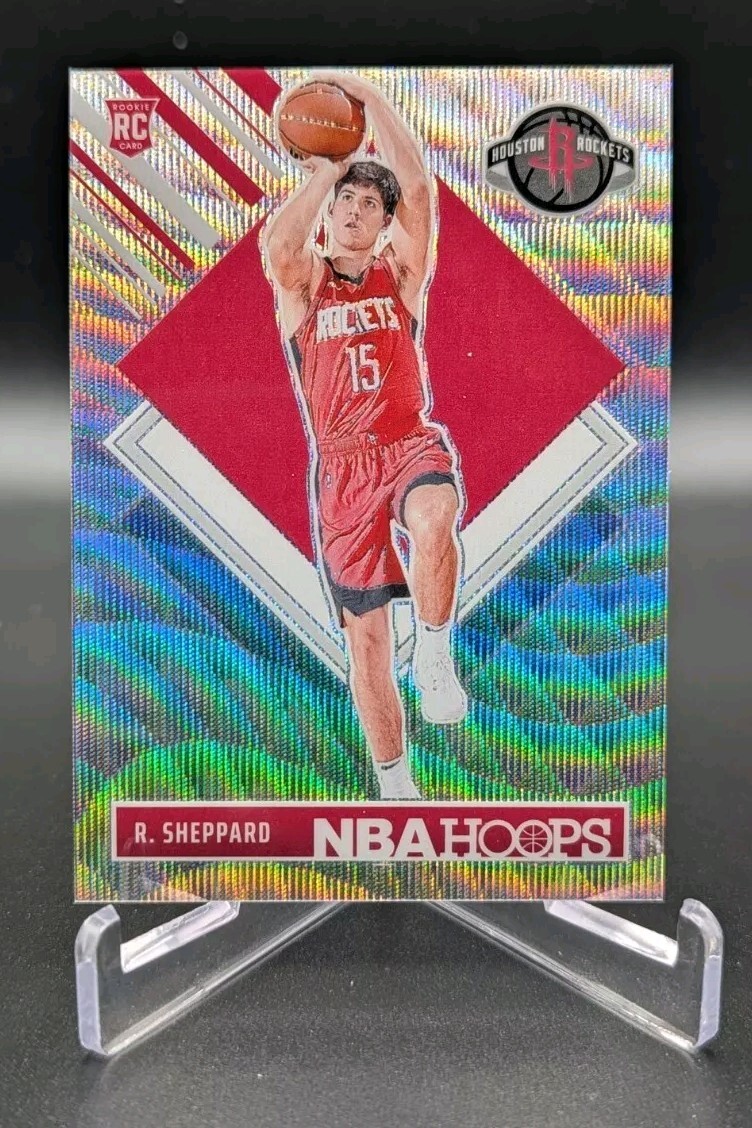 2024-25 Panini NBA Hoops #291 Reed Sheppard Rookie Wave Blue Premium 43/99