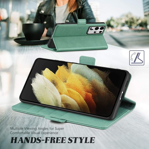 Galaxy S21 Ultra Wallet Case & TPU Stoßfest Ständer Kreditkartenetui PU Leder - Bild 63 von 81