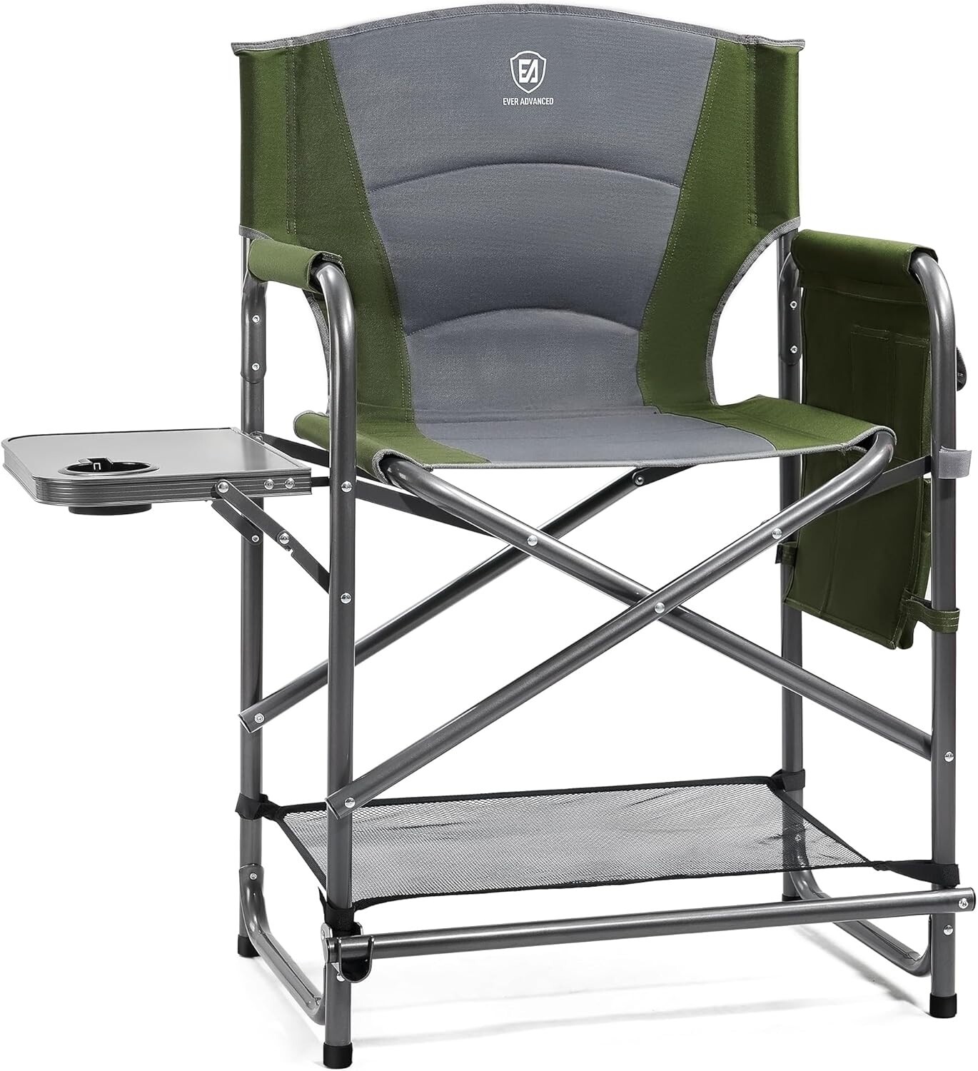 Premium Foldable Directors Chair with Cup Holder & Side Table - 400LBS Support