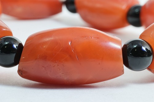 Old Tibetan Chinese Carnelian Pema Raka Bracelet Millennium Amulet Antique - Picture 12 of 17