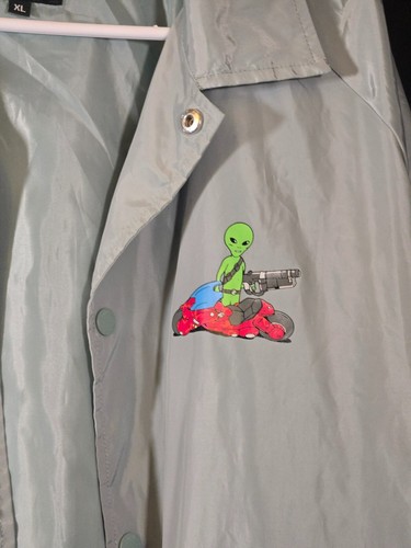 RIPNDIP Unisex Full Snap Windbreaker Jacket XL Water Resistant NWOT Green/Gray - Picture 5 of 9