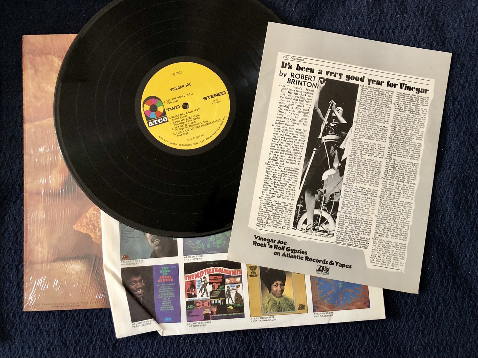 Vinegar Joe SelfTitled Original Vinyl Promo LP (1972) & Flyer