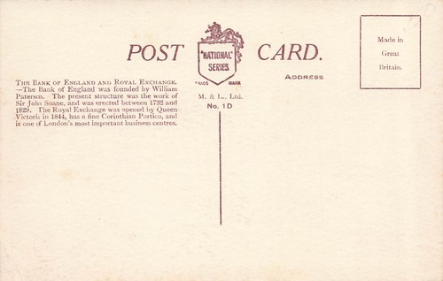 LONDRES INGLATERRA CALLE OCUPADA POR BANCO DE INGLATERRA POSTAL VINTAGE c1910 042024 T - Imagen 2 de 2
