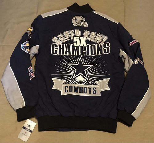 Mens Twill Varsity Dallas Cowboys Triumph Commemorative 5x Champions Jacket S, M - Picture 4 of 12