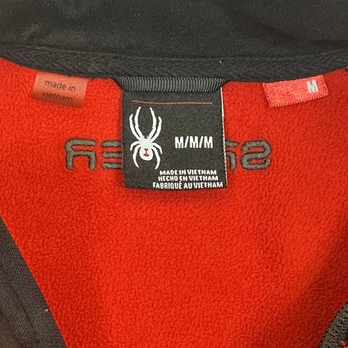 Spyder Bandit Full-Zip Red Black Stryke Fleece Light Weight Jacket Men's Medium - Picture 6 of 11