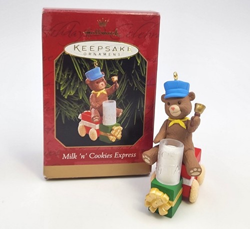 Hallmark Keepsake Ornamento Leche N Galletas Tren Express Oso de Peluche 1993 - Imagen 9 de 9