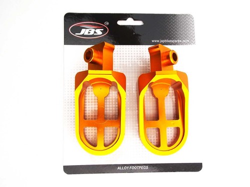 SUZUKI TC125 72-77 JBS GOLD CNC BILLET ALLOY FOOT PEG SET PAIR FOOTPEGS REST - Picture 5 of 6