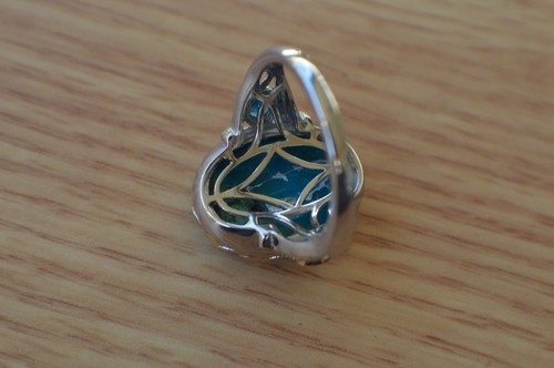 13.15 Peruvian Opalina / Apatite Ring 14K YG & Platinum over Fine Silver Size 9 - Picture 6 of 9