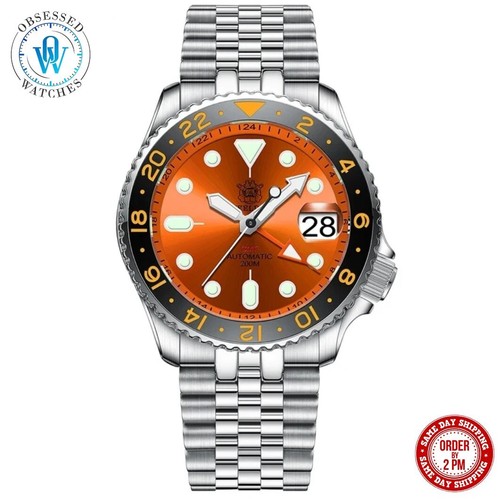 STEELDIVE SD1994 Seiko NH34 GMT Diver 200M Automatic Watch 42mm **UK Stock**