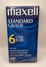 Maxell Video cassette tape 6hr. New. T-120 Standard Grade Sealed VHS Vintage