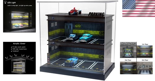 Stylish Acrylic & Wood Diecast Car Display Case - 10-Car Capacity, Easy Assembly - Picture 2 of 8