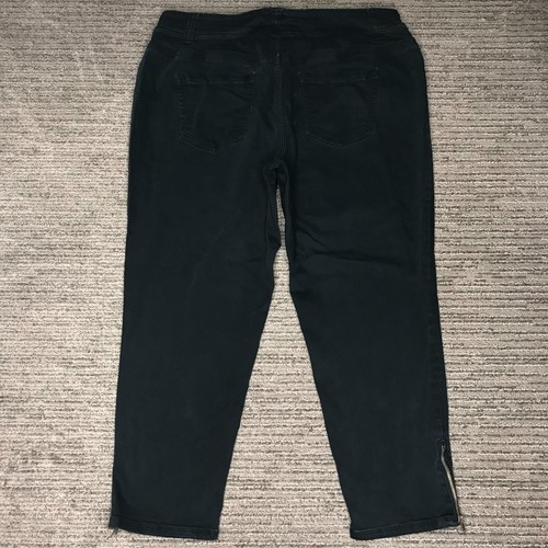 Lane Bryant Size 20 Women Jeans High Rise Ankle Zip Denim Black - Foto 4 di 7