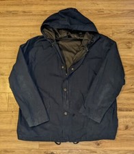 Polo Ralph Lauren Men's Navy Cotton Hooded Mac Raincoat - XL