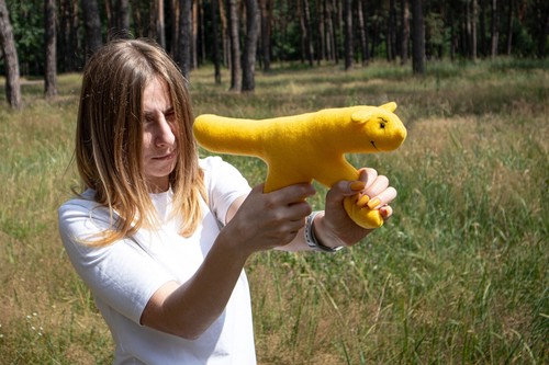 Giocattolo di peluche banana a mano Aqua Teen Hunger Force ispirato giocattolo morbido fatto a mano - Foto 2 di 2