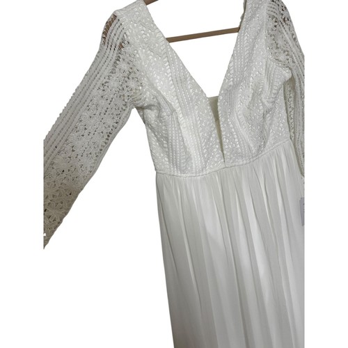 Lulus Always By My Side Elfenbein Spitze Langarm Maxikleid Ivory Medium Hochzeit - Bild 3 von 10