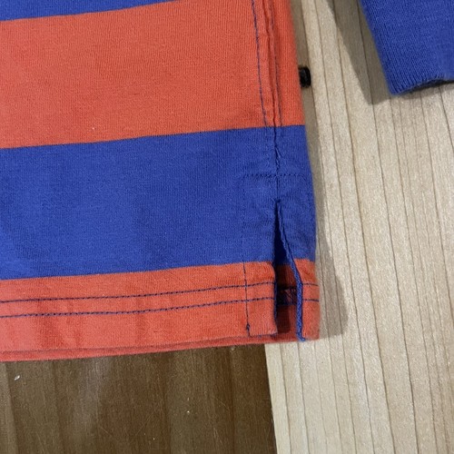 Polo Ralph Lauren Long Sleeve Orange Purple Striped Rugby Shirt Boys Size 7 HTF - Picture 8 of 12