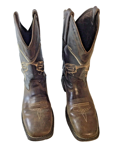 Durango Rebel Western Brown Leather boots Men's Size 9.5 W #Ddb0077 - Picture 5 of 15