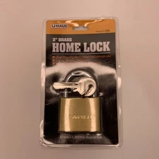 Uhaul 2" Brass Home Lock #50L Two Keys Included EUC