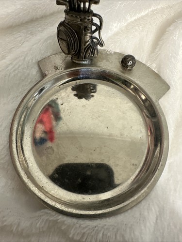 Vintage Silver Golf Bag Coin Dish. Holds jewelry and knickknacks.