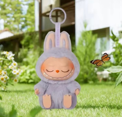 POP MART LABUBU The Monsters Exciting Macaron Plush Dolls Toy Figures Keychain - Foto 16 di 24