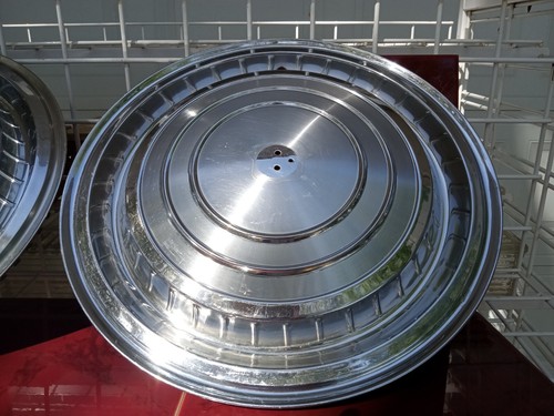 1960 Cadillac DeVille Fleetwood 15" Hubcaps Set Of (2) Wheel Covers OEM Antique - Picture 6 of 24