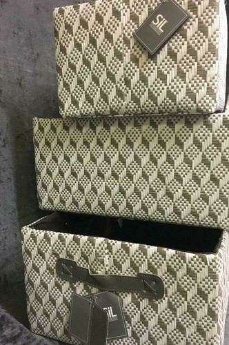 Aufbewahrungskörbe grau 6er Set Geo SIL NEU KOSTENLOSER VERSAND AM NÄCHSTEN TAG (I) - Bild 6 von 12