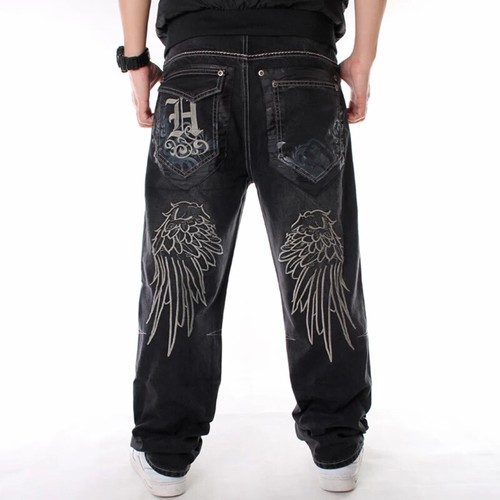 Man Loose Jeans Hiphop Skateboard Denim Pants Street Dance Hip Hop Rap Male New