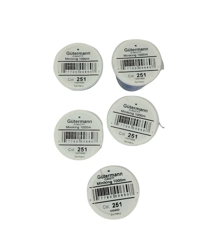 Lot of 5 Gutermann Sewing Thread Miniking Overlocking Thread 1000M Col 251 Blue - Image 2 of 4