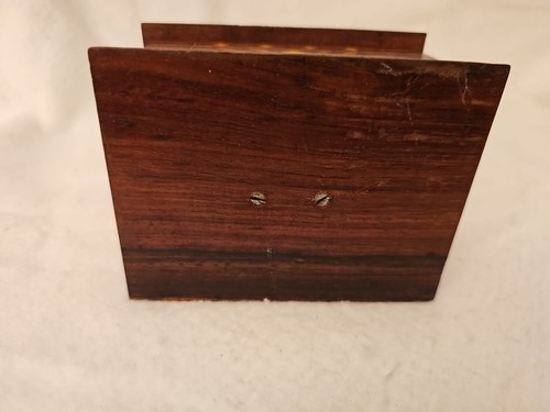 Antique Wooden Cigarette Dispenser Box Original Old Hand Crafted Bone Inlay - Picture 4 of 5