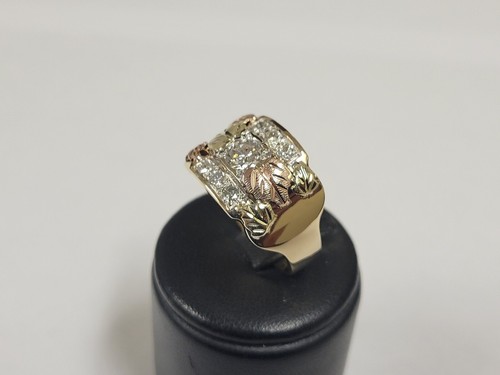 14k Round Diamonds 1.04ctw. Custom Made Black Hills Gold Mens Ring Size 11.5 - Picture 6 of 14