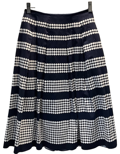 NEW Talbots Skirt Pleated BLUE & WHITE POLKA DOT SZ 10 - Picture 3 of 6