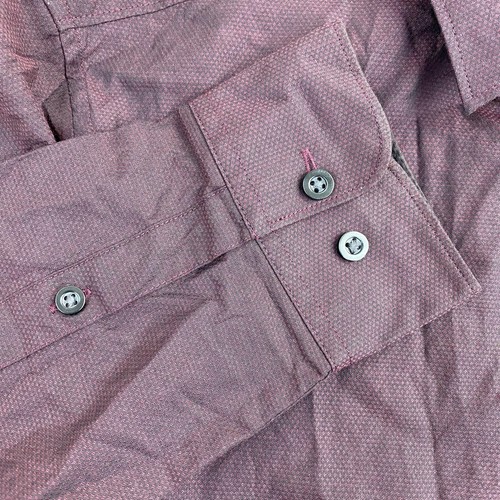 Axist Button Up Shirt Mens Medium Purple Long Sleeve Cotton Blend Point Collar - Picture 2 of 9