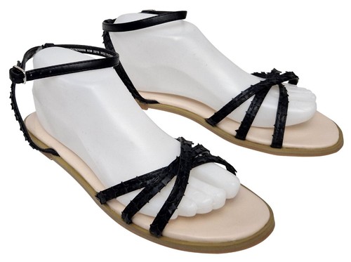 Sandalias para mujer FAITH Jarr suela beige negras con tiras estrelladas sintéticas zapatos - Imagen 1 de 7