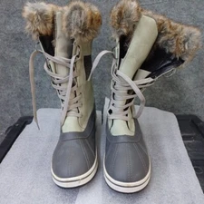 Northside Bishop Waterproof Faux Fur Tall Duck Snow Winter Boots Mint Gray 10