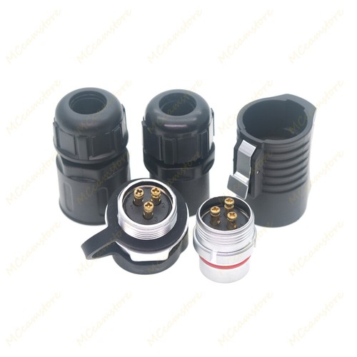 XHP20 3 pines tornillo crimpado eléctrico impermeable acoplamiento cable de alimentación enchufe + enchufe - Imagen 6 de 6