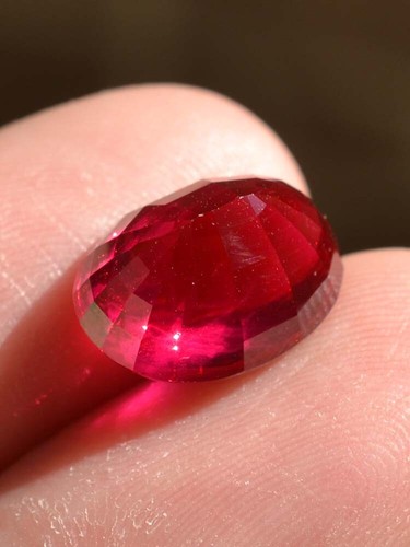 10.45 Ct 13.30x10.14 MM Red Ruby Star Sapphire 6 Rays Lab Corundum RRS9248 - Picture 5 of 7