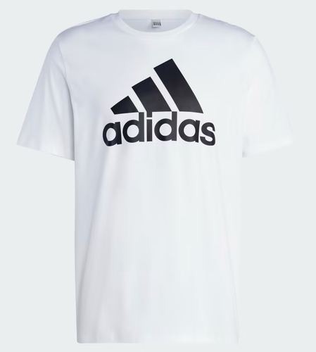 Adidas Herren Essentials Single Jersey Big Logo Tee Small weiß mit schwarzem Logo