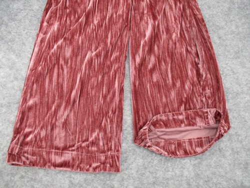 Free People Womens Pants 4 Red Velvet Pants Wide Leg Ladies Size 4 Boho Casual - Picture 13 of 17