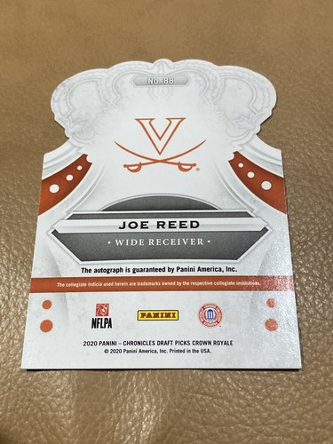 2020 Chronicles Football Draft Joe Reed Crown Royale Rookie Gold Auto #/99 - Picture 4 of 4