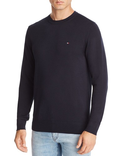 Tommy Hilfiger Men's Core Cotton-Silk Crewneck Jumper Dark Blue - Bild 3 von 3