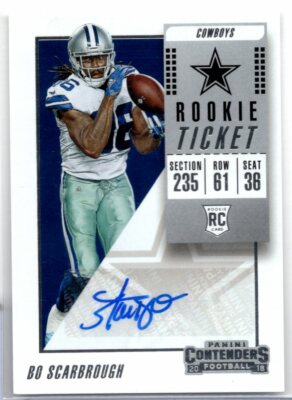 Bo Scarbrough Cowboys RC Auto 2018 Panini Contenders 193 042721ATCD51