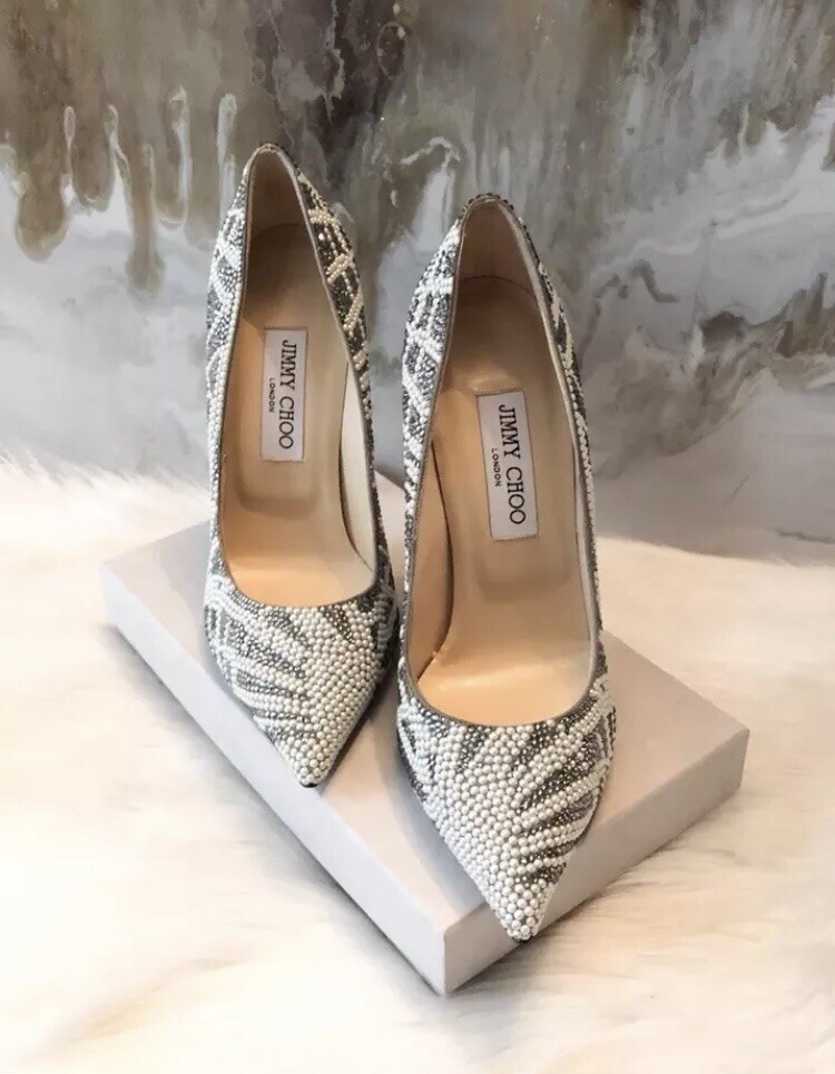 Jimmy Choo Anouk Crystal And And And Pearl 38 Heel Pump Embellished Wedding Prom da8b92 Jimmy Choo Anouk Crystal And And And Pearl 38 Heel Pump Embellished Wedding Prom da8b92