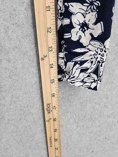 NEW LuLaRoe Kids Leggings Blue/White Floral Pattern  S/M - Picture 3 of 6